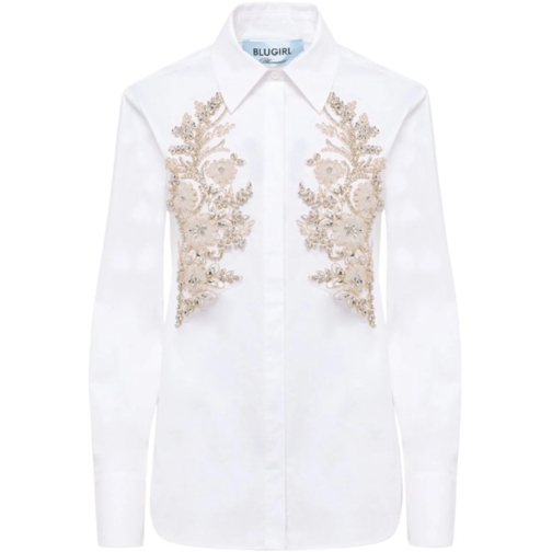 Blugirl Chemisiers Shirts Bianco Ottcpatch weiß