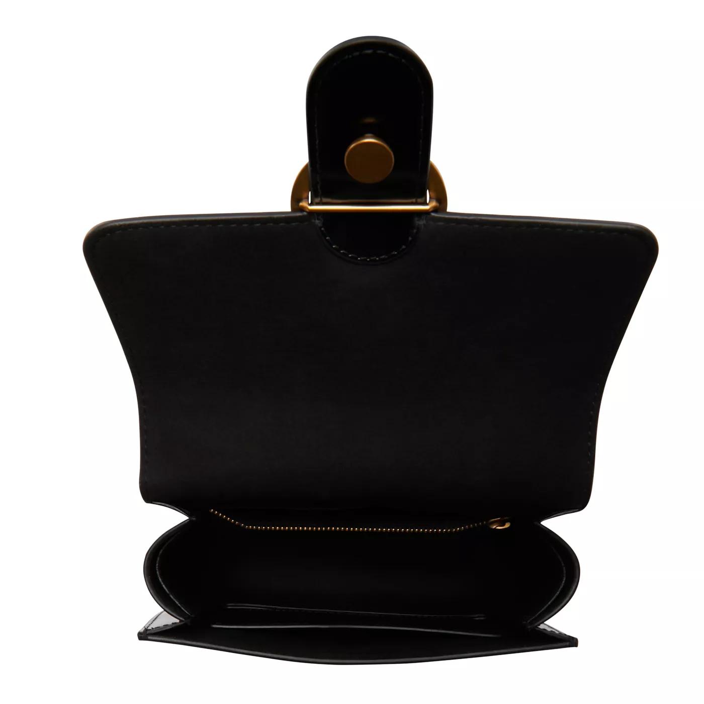 Pinko Crossbody bags Love One Schwarze Leder Handtasche 100071-A1 in zwart
