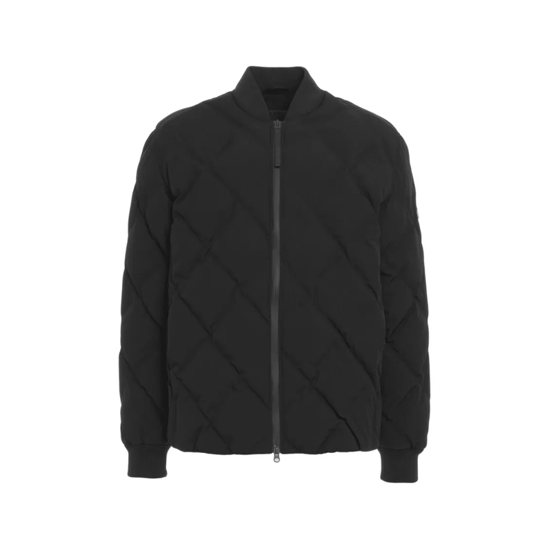 Alpha Tauri Bomberjacke Quilted Black Bomber Jacket With Ribbed Accents Black