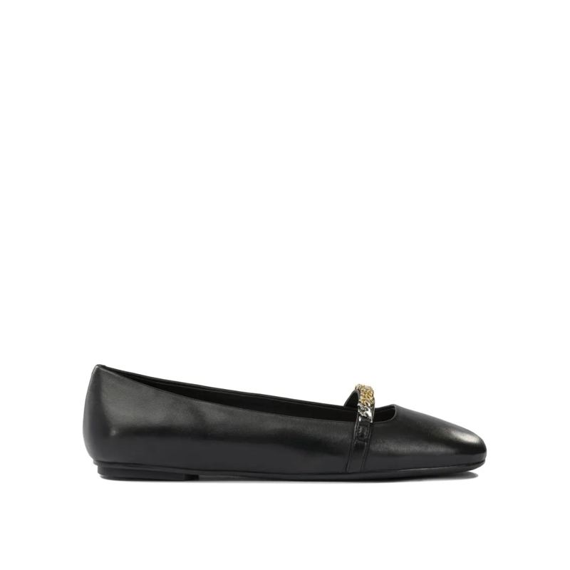 Pinko Ballerinas Leather Ballet Flats With Square Toe Black