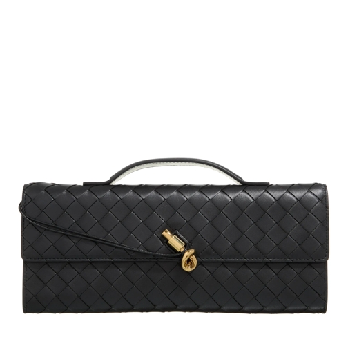 Bottega Veneta Clutch Long Clutch Andiamo With Handle Black Brass