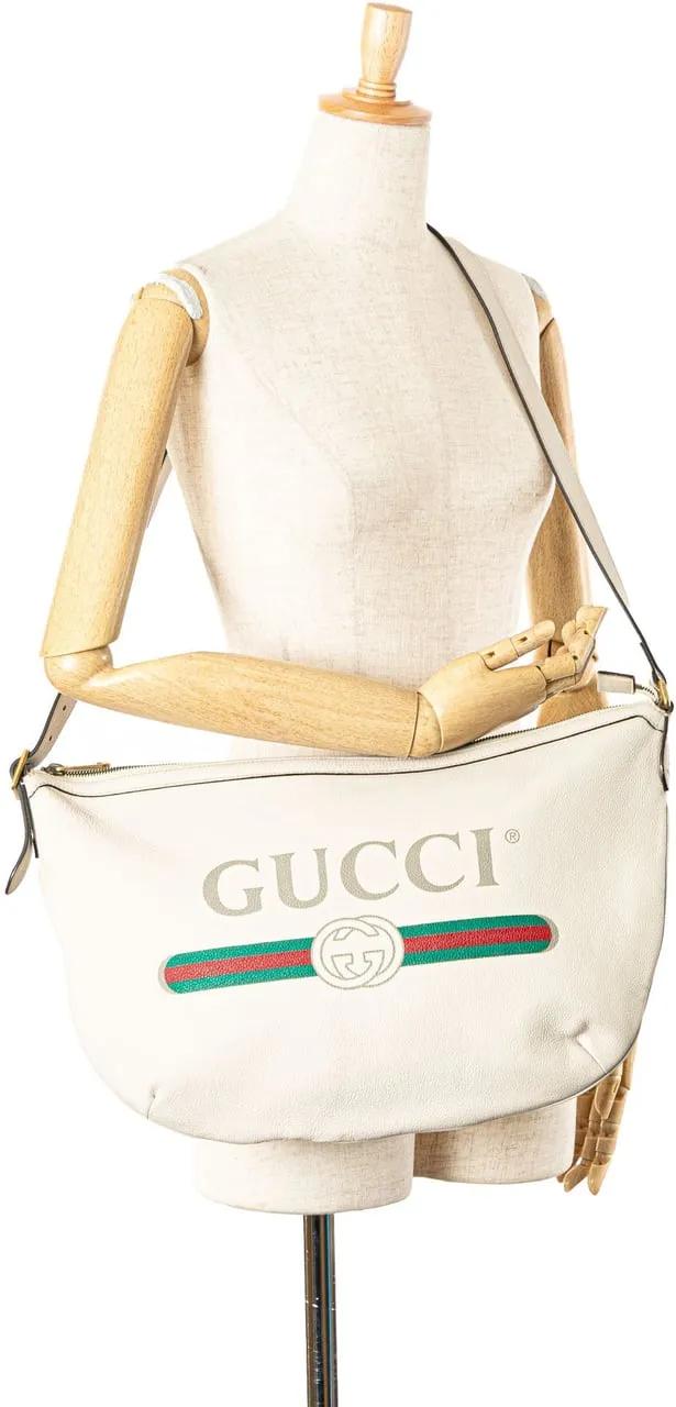 Thumbnail - Gucci Hobo Bags - 2000-2015 Leather Logo Half Moon Crossbody - Gr. unisize - in Weiß - für Damen