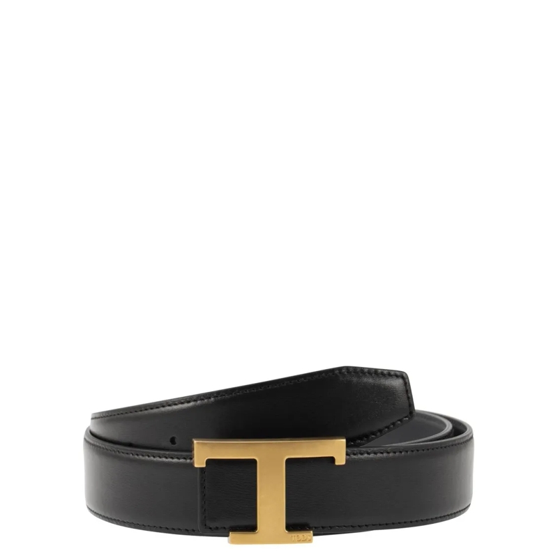 Tod's Gürtel Timeless Reversible T Leather Belt Black