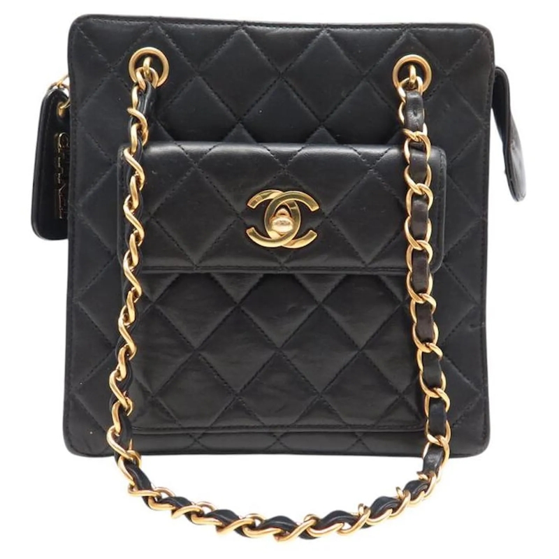 Chanel Schultertasche VINTAGE CHANEL HANDTASCHE TIMELESS VERSCHLUSS QUIL braun