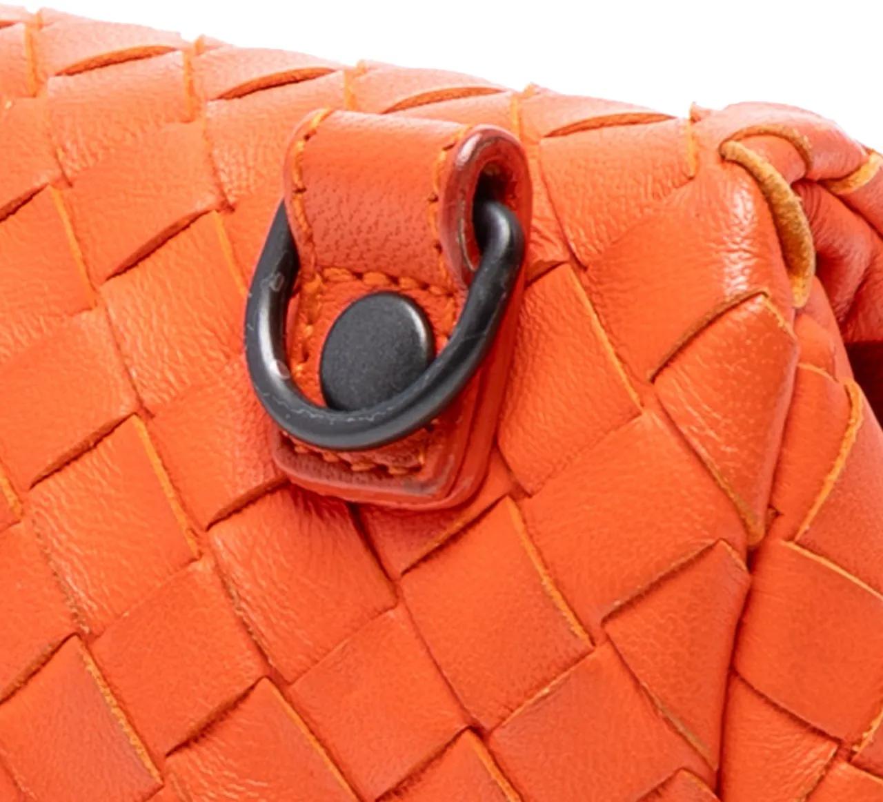 Thumbnail - Bottega Veneta Hobo Bags - Mini Nappa Intrecciato Expandable Chain Flap Cross - Gr. unisize - in Orange - für Damen