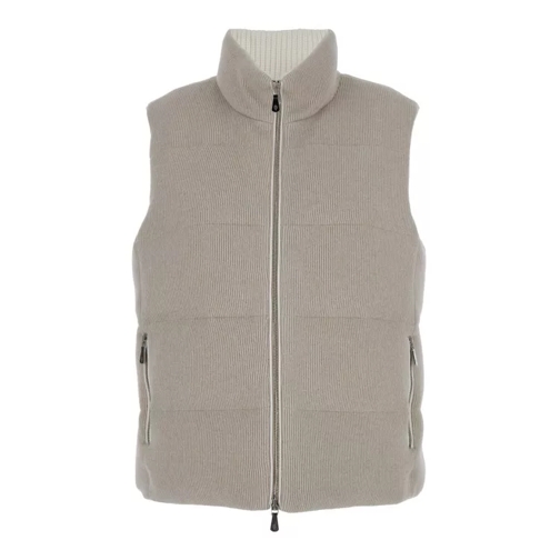 Eleventy Padded Knit Vest Grey 