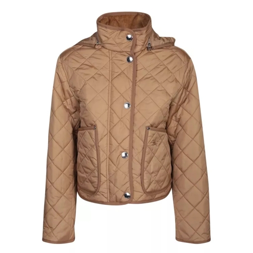 Burberry Beige Diamond-Quilted Jacket Brown 