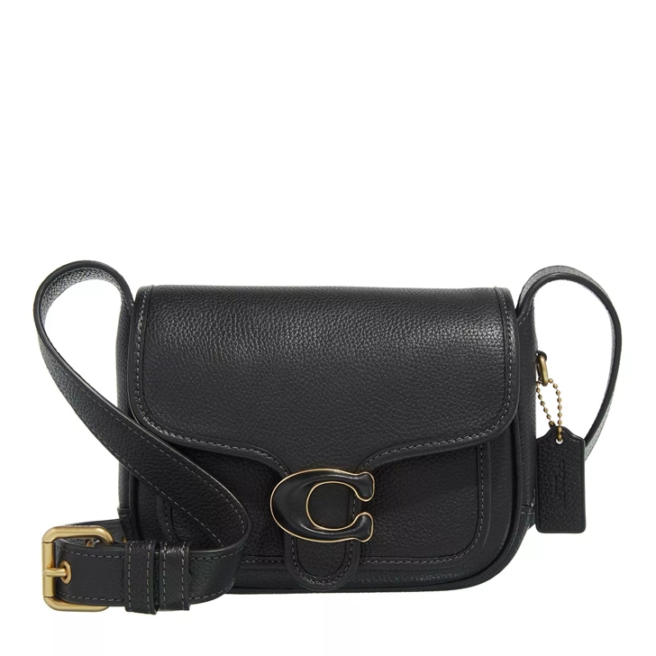 Coach Polished Pebble Tabby Messenger 19 Black Crossbody Bag