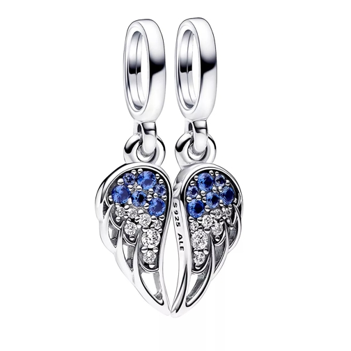 Pandora Wings sterling silver splittable dangle with stell Blue Anhänger