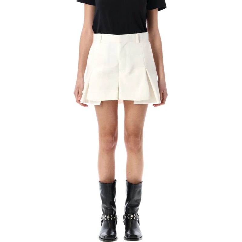 Sacai Legere Shorts Pleated Shorts White