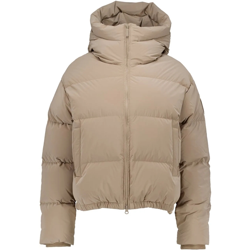 Bomboogie  Cropped Down Jacket With Fixed Hood Neutrals
