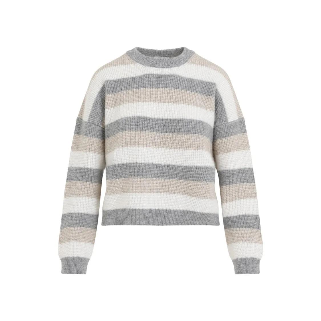 Peserico - Striped Sweater - Größe 42 - grau