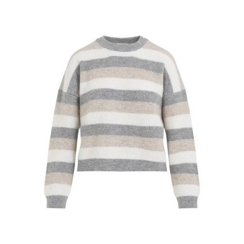 Peserico Pullover Striped Sweater Grey