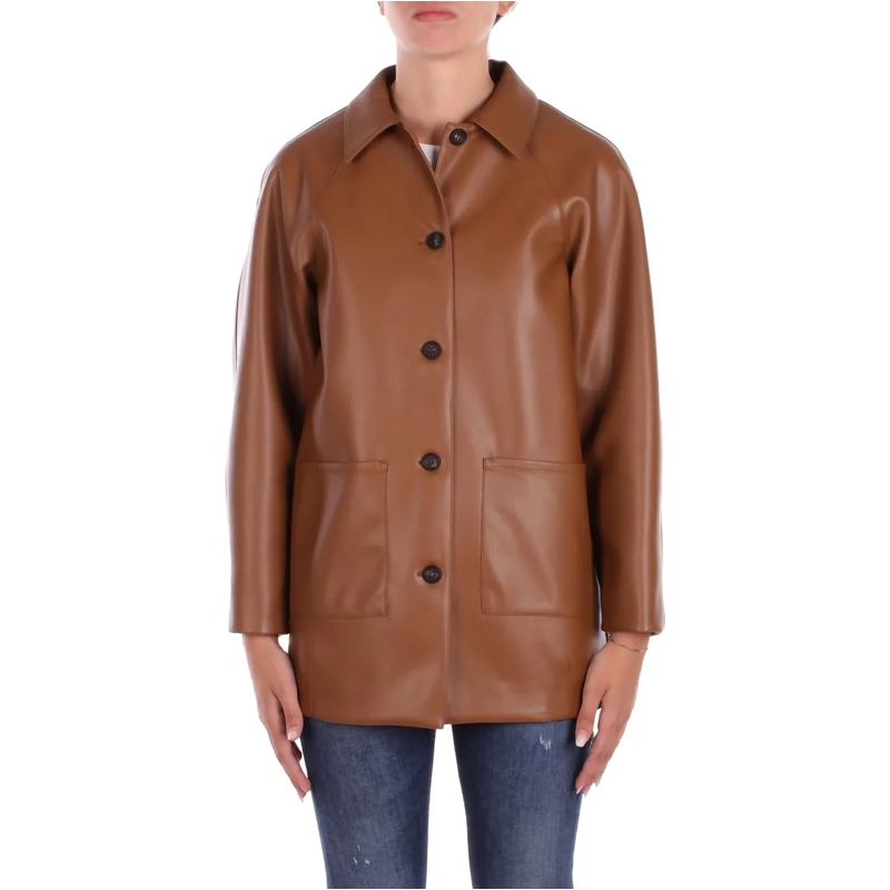 Max Mara Übergangsjacke Jackets Leather Brown braun