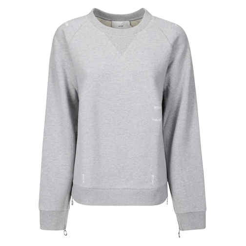 Setchu Chemises Logo Sweatshirt With Zip Hem Grey