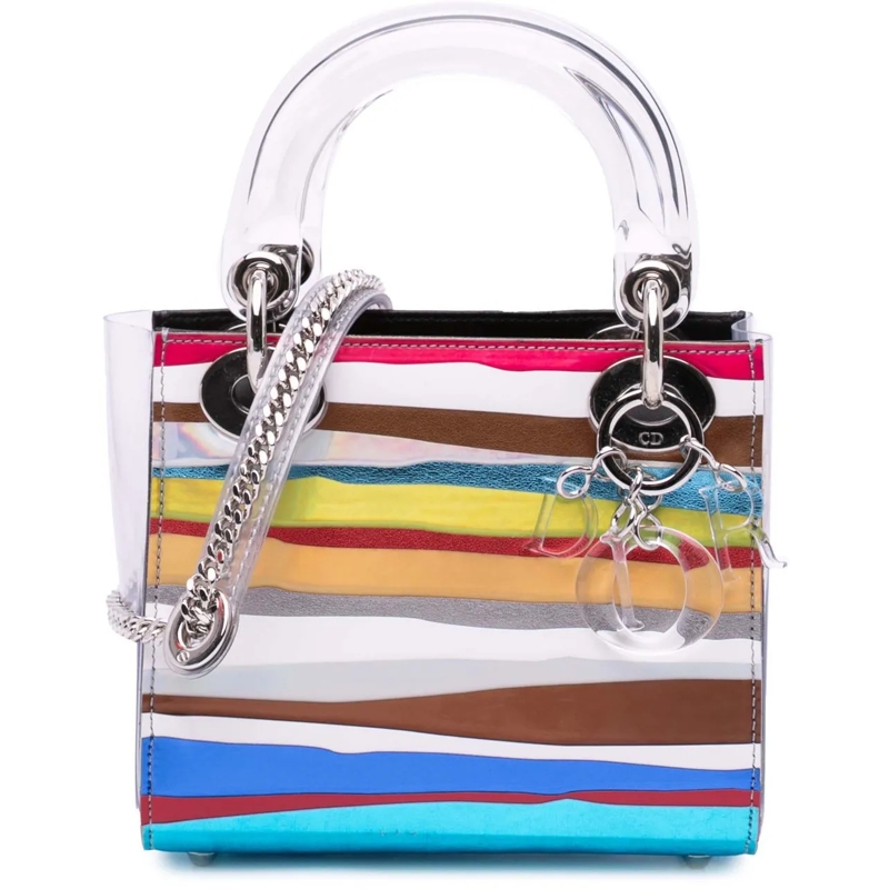 Christian Dior Tote Wang Guangle Medium PVC Technical Fabric Lady Dior weiß