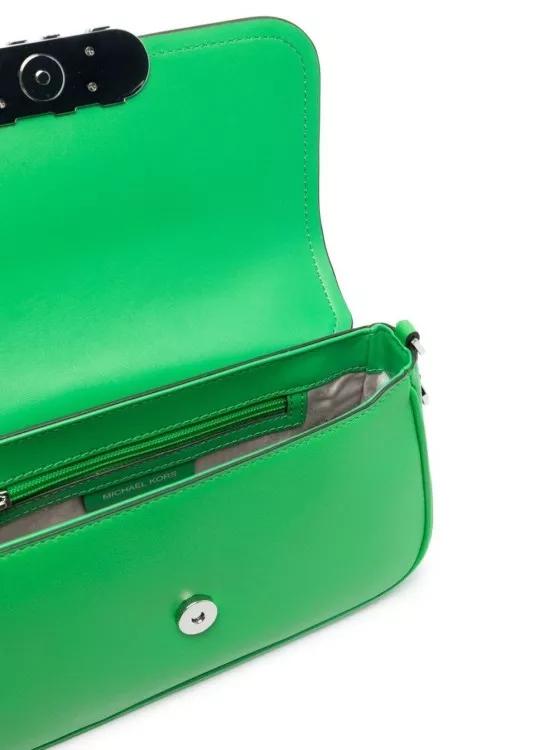 Michael Kors Schoudertassen Green Parker Medium Shoulder Bag In Leather in groen