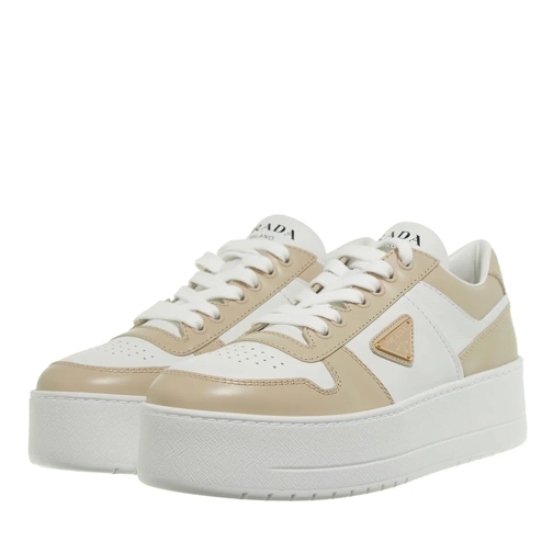 Prada Platform Sneaker Two Tone Downtown Sneakers White / Brown