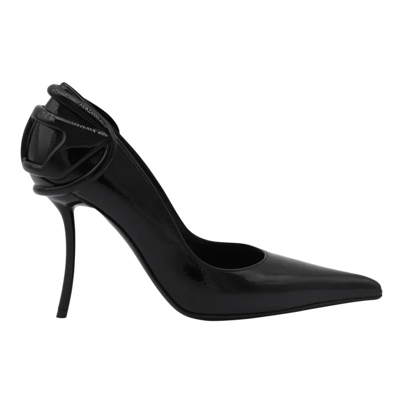 Diesel Pumps Sculptural High-Heeled Black Pumps Black
