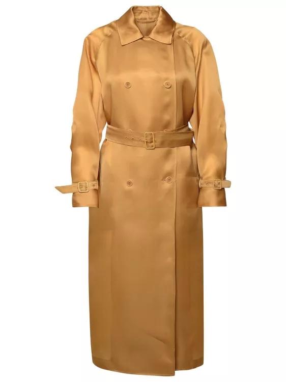 Max Mara - Sacco%27 Silk Leather Trench Coat - Größe 42 - brown