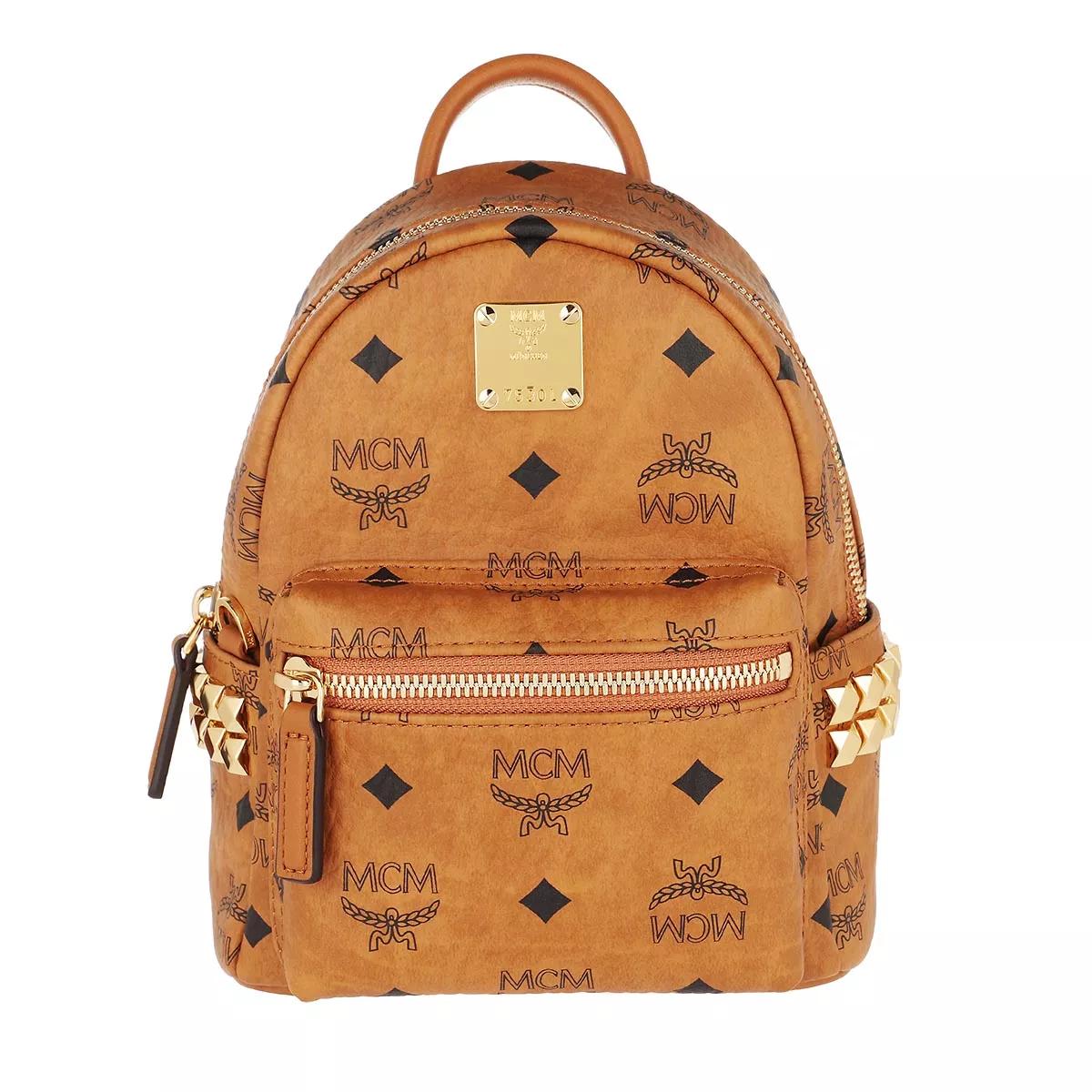 Mcm Small Stark Backpack Cognac