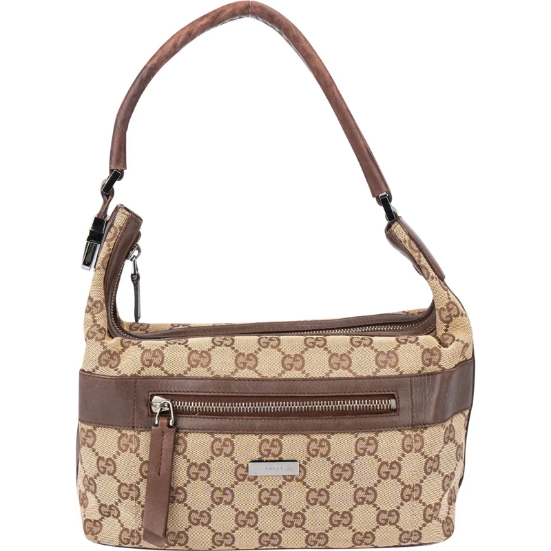 Gucci Fourre-tout Gucci GG Monogram Clip Shoulder Bag braun