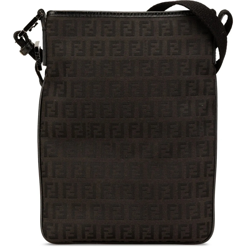 Fendi Schultertasche Zucchino Canvas Crossbody schwarz