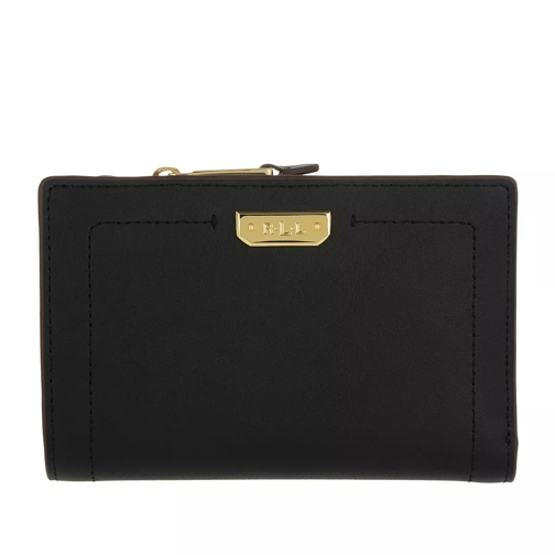Lauren Ralph Lauren New Compact Wallet MD Black/Crimson Portafoglio a due tasche