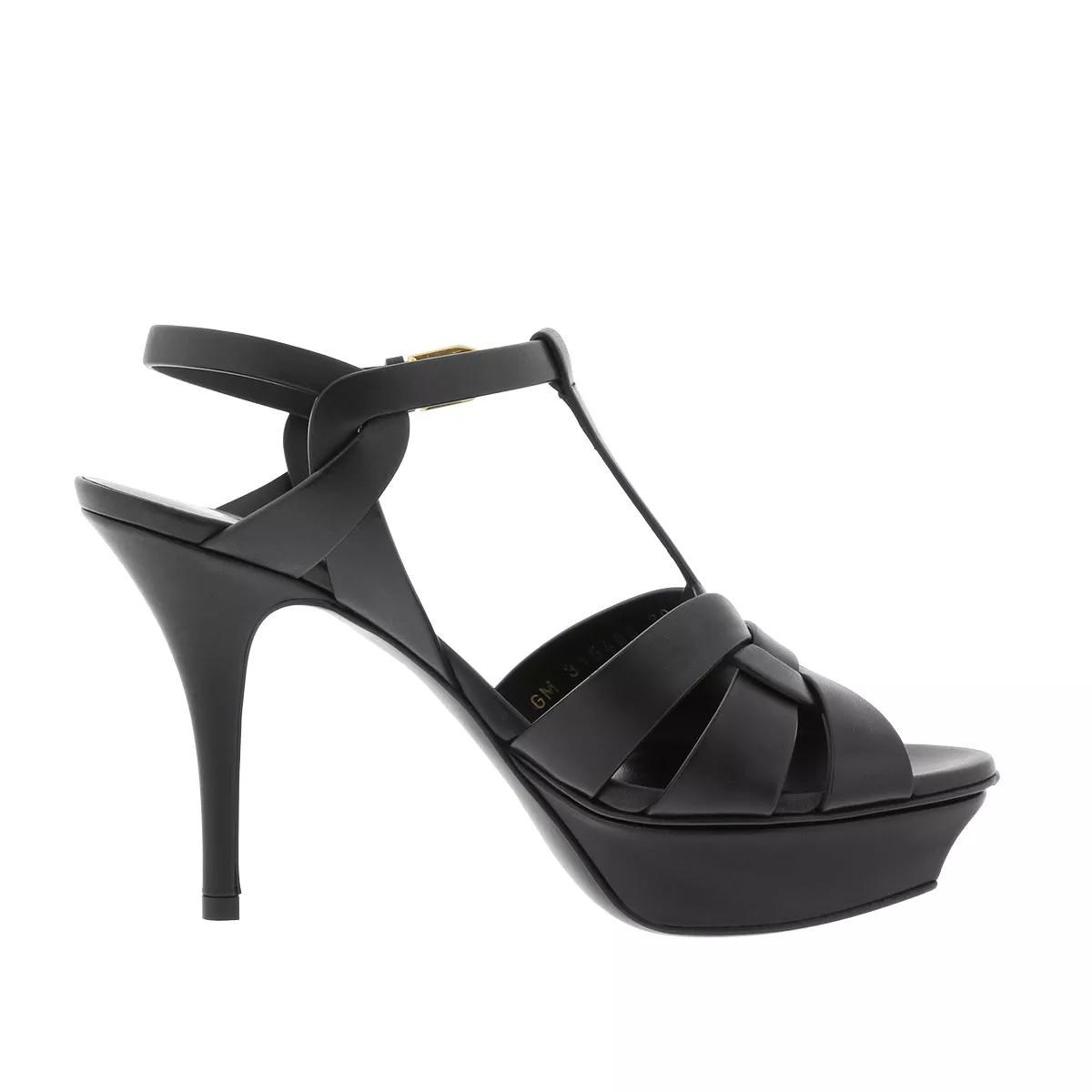 Saint Laurent Tribute 75 Sandal Leather Black High Heel