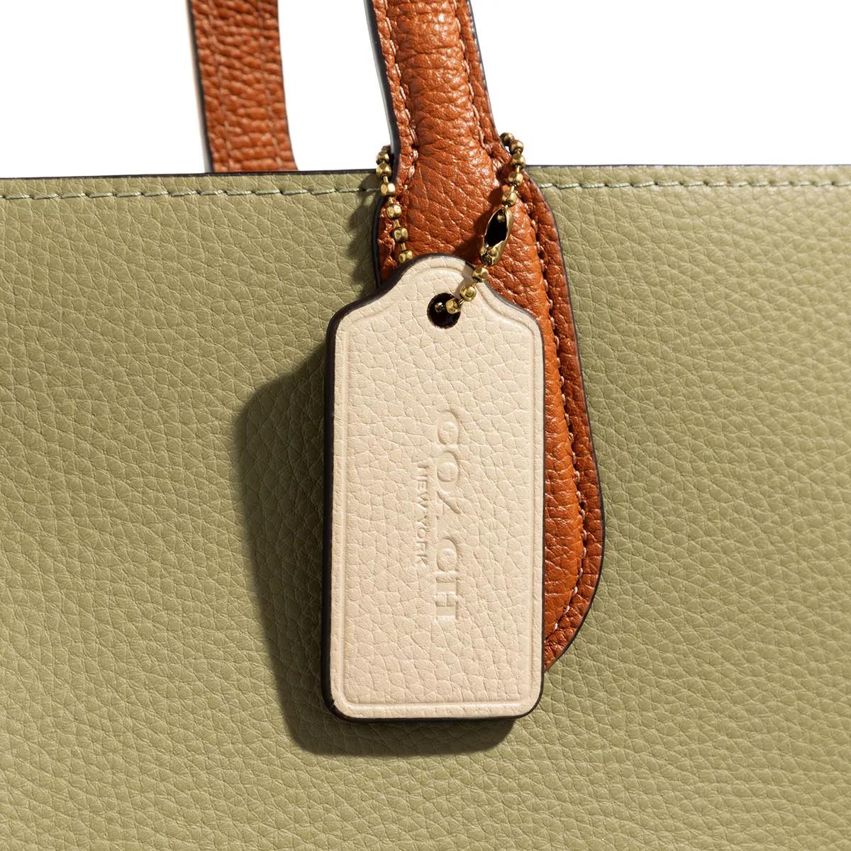 Coach Shoppers Colorblock Leather With Coated Canvas Signature In groen