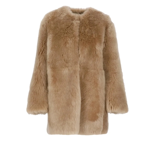 Fabiana Filippi Brown Shearling Fur Coat Brown 