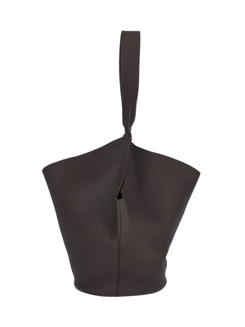 Khaite Shoppers & Totes "Lotus" Small Tote Bag – Brown in bruin
