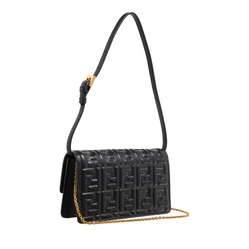 Fendi Baguette Bag Wallet On Chain Baguette Nero / Oro Soft(Image 5)