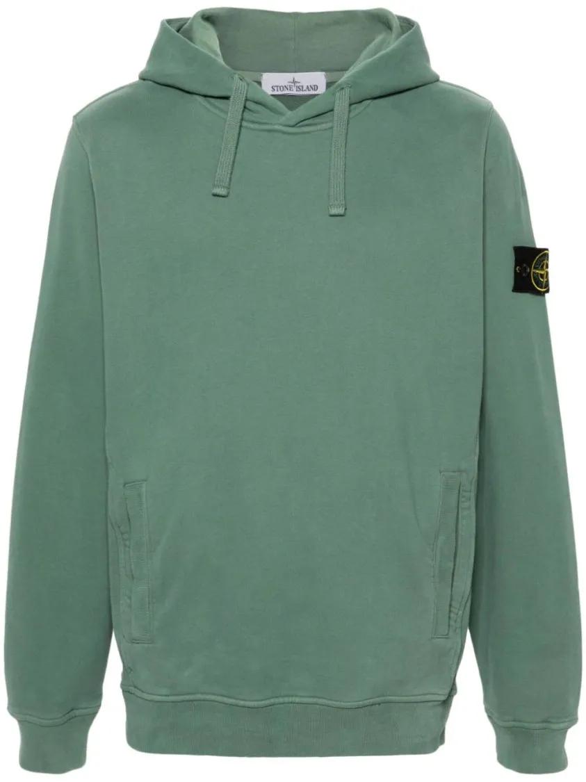 Stone Island - Compass-Patch Cotton Hoodie - Größe L - grün