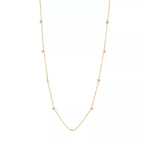 BELORO 0,08ct Diamond 14KT Necklace Yellow Gold Collier moyen