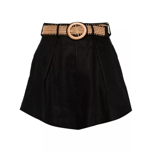 Zimmermann Halliday Tuck Linen Shorts Black 