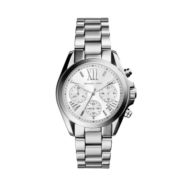 Michael Kors Mini Bradshaw Silver Tone Watch Chronograph