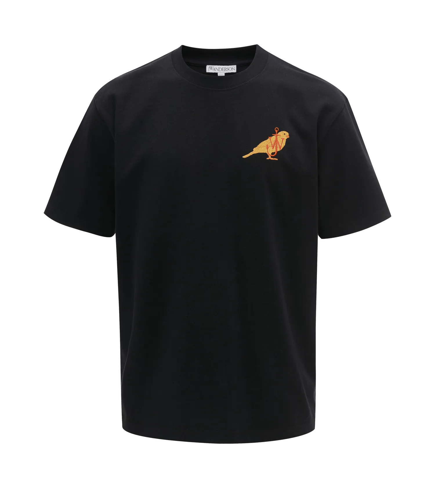 J.W.Anderson - T-Shirt mit Kanarienvogel-Stickerei - Größe L - schwarz