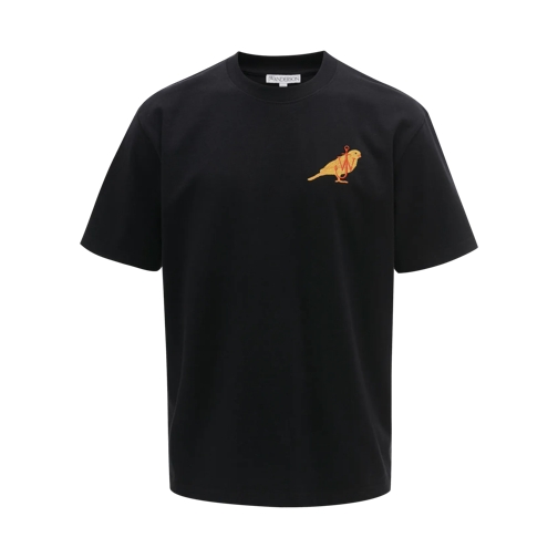 J.W.Anderson Chemises T-Shirt mit Kanarienvogel-Stickerei black black