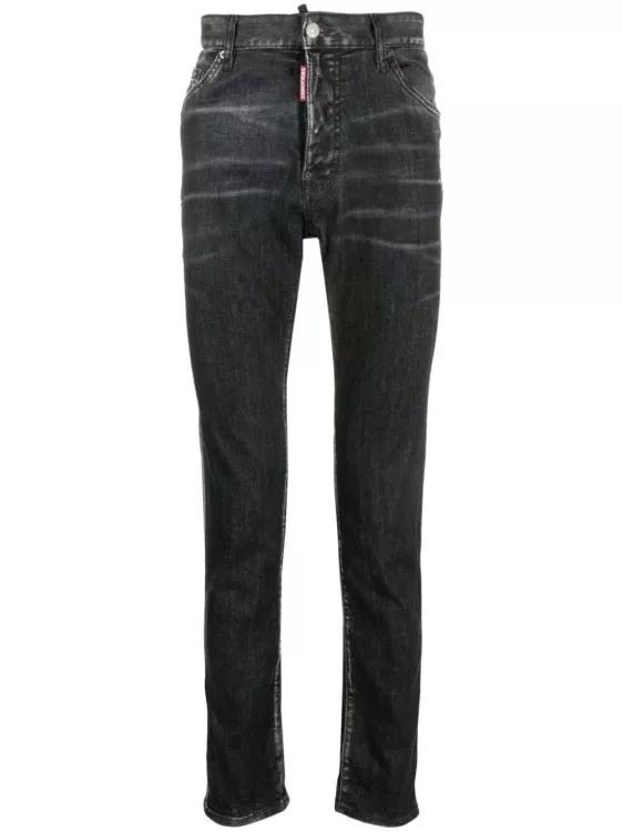 Dsquared2 - Cool Guy Distressed Skinny Denim Stretch-Cotton Je - Größe 52 - black