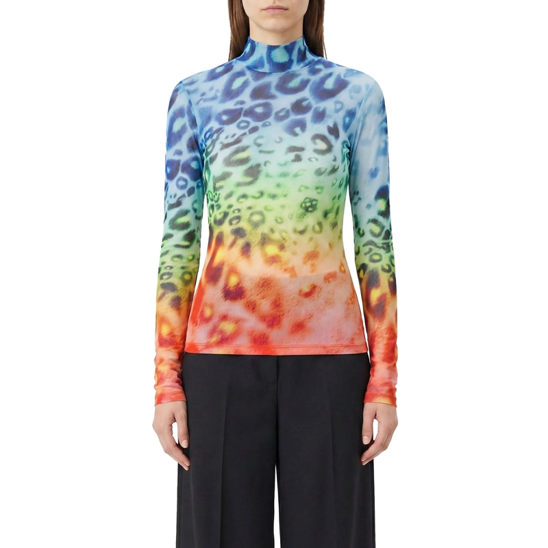 Casablanca Rollkragenpullover Langarmshirt aus Mesh blau(Image 2)