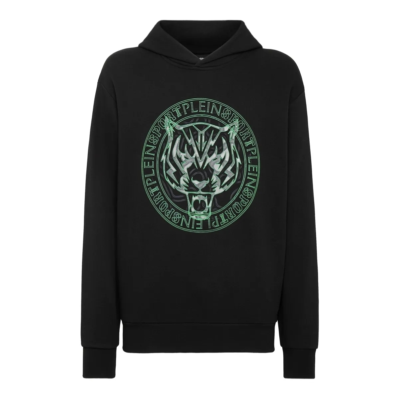 Plein Sport Top Hoodie Tiger schwarz