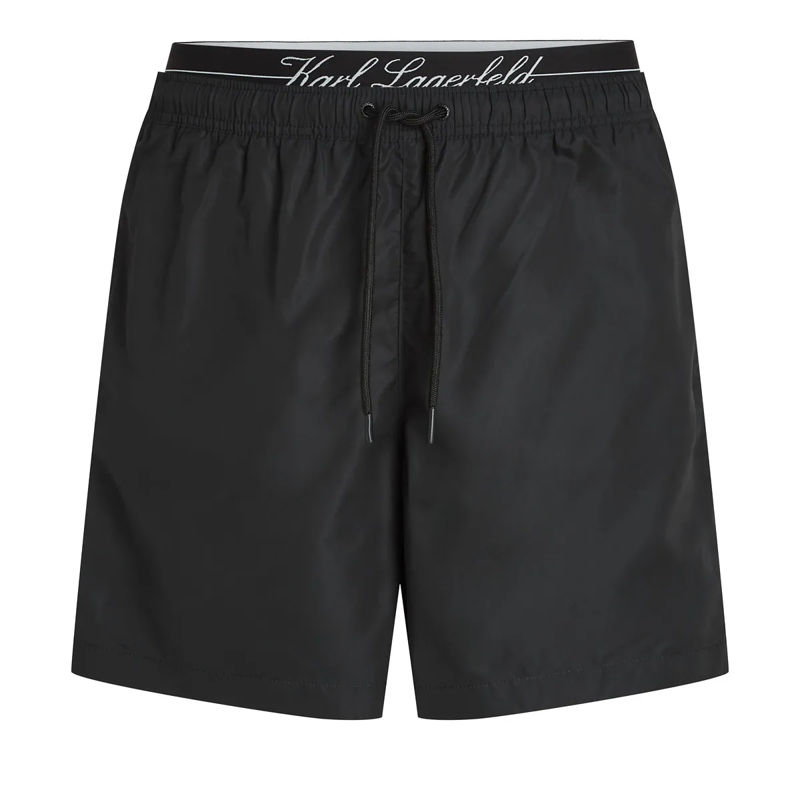 Karl Lagerfeld  Mittellange Boardshorts mit doppeltem Bund Bikini- schwarz