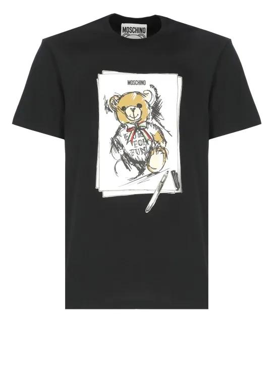 Moschino - T-Shirt With Print - Größe M - schwarz