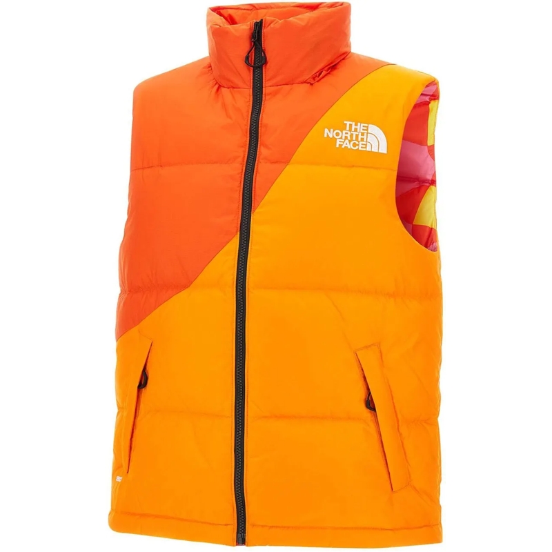The North Face Donsjas Two-Tone Padded Gilet In Orange And Yellow Nylon Multicolor