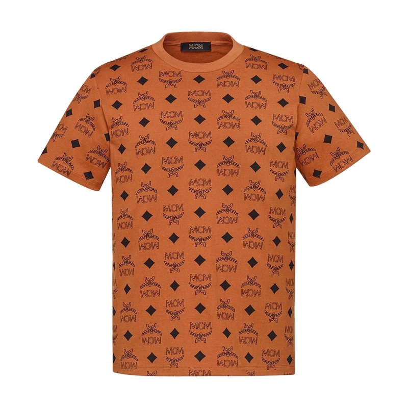MCM T-Shirt T-Shirt T-Shirt aus Bio-Baumwolle mit gedrucktem M cognac