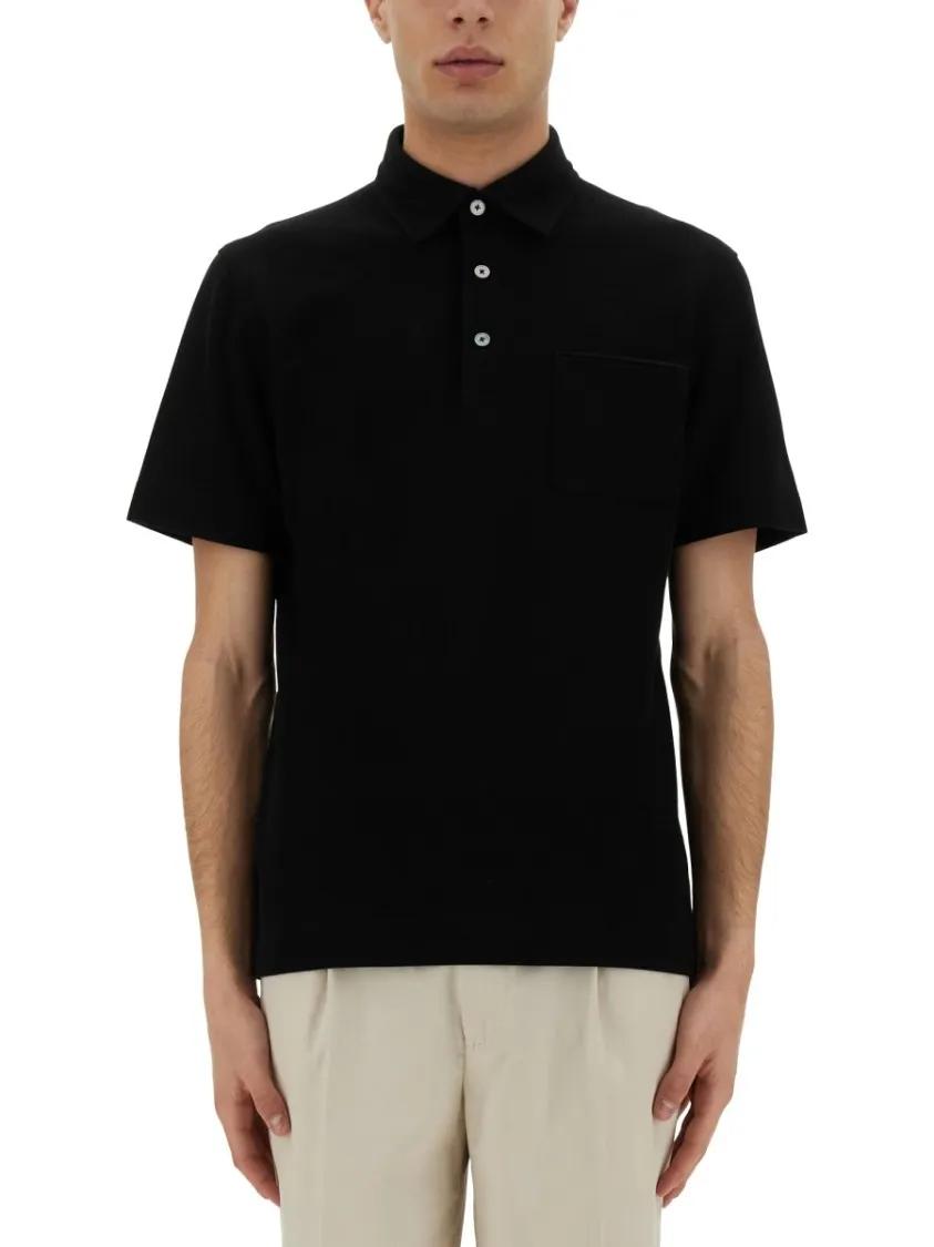 Thumbnail - Zegna - Classic Piquet Polo With Buttoned Placket - Größe 54 - schwarz