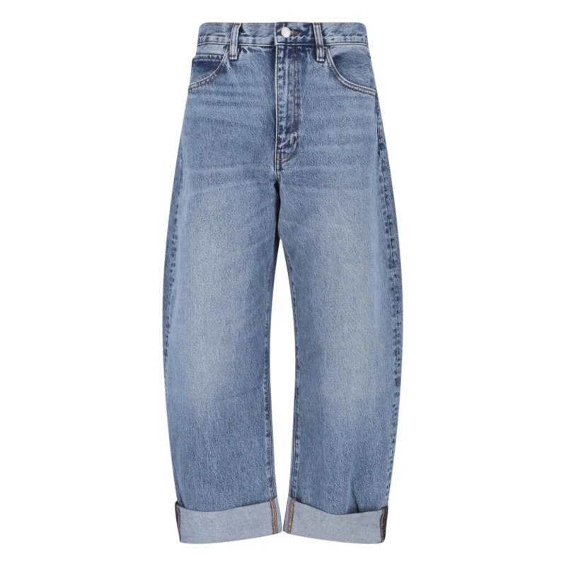 FRAME Jeans Straight-Leg Design With Mid-Rise Waist And Finish Blue
