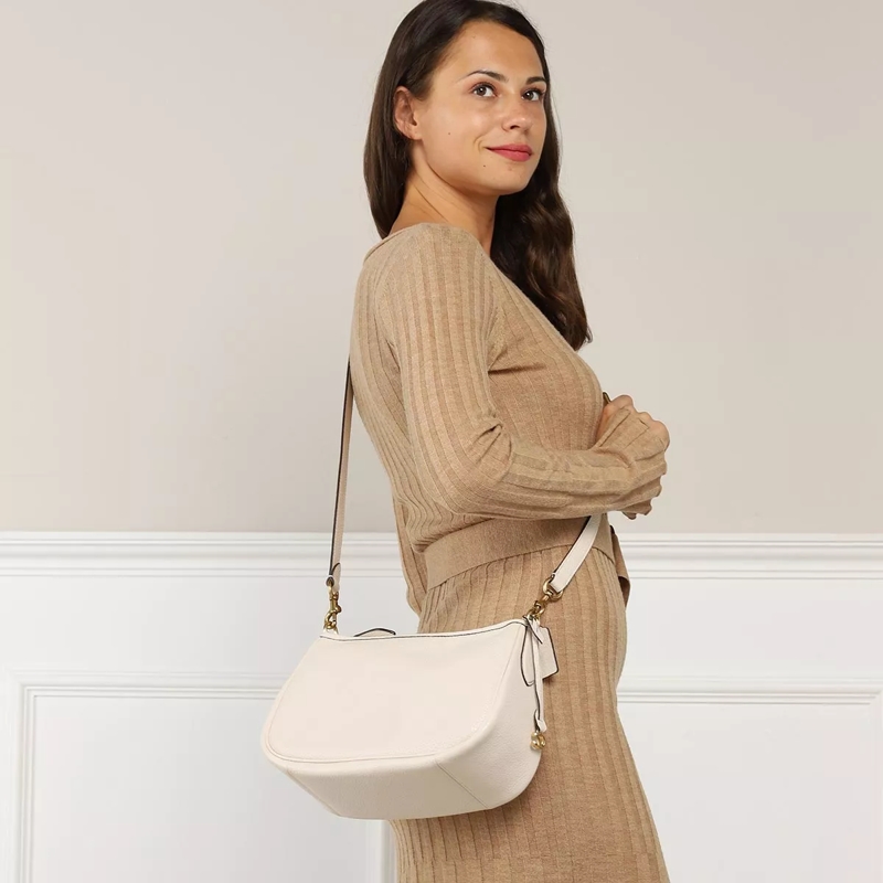 Coach Crossbody Bag Soft Pebble Leather Cary Crossbody Chalk(Image 3)