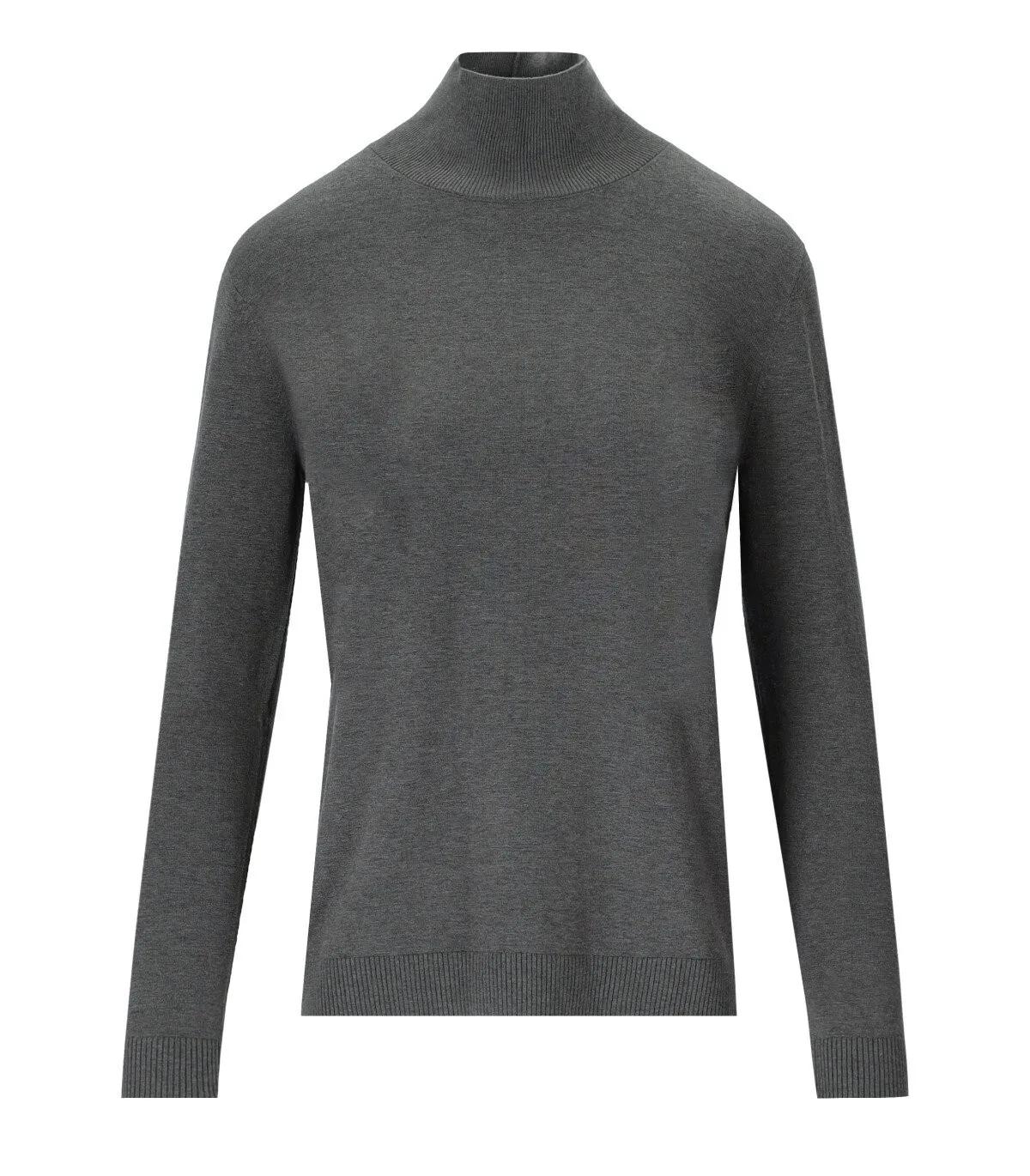 WEEKEND Max Mara - MAX MARA WEEKEND KIKU GRAUER PULLOVER MIT HOHEM KR - Größe S - grau